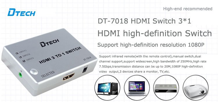 20151111194426_12936 Bộ gộp 3 đường tín hiệu HDMI vào cho ra 1 đường duy nhất Dtech DT7018