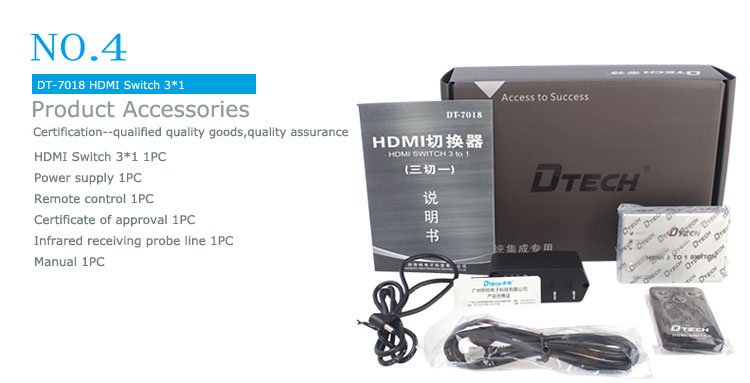20151111194502_91261 Bộ gộp 3 đường tín hiệu HDMI vào cho ra 1 đường duy nhất Dtech DT7018