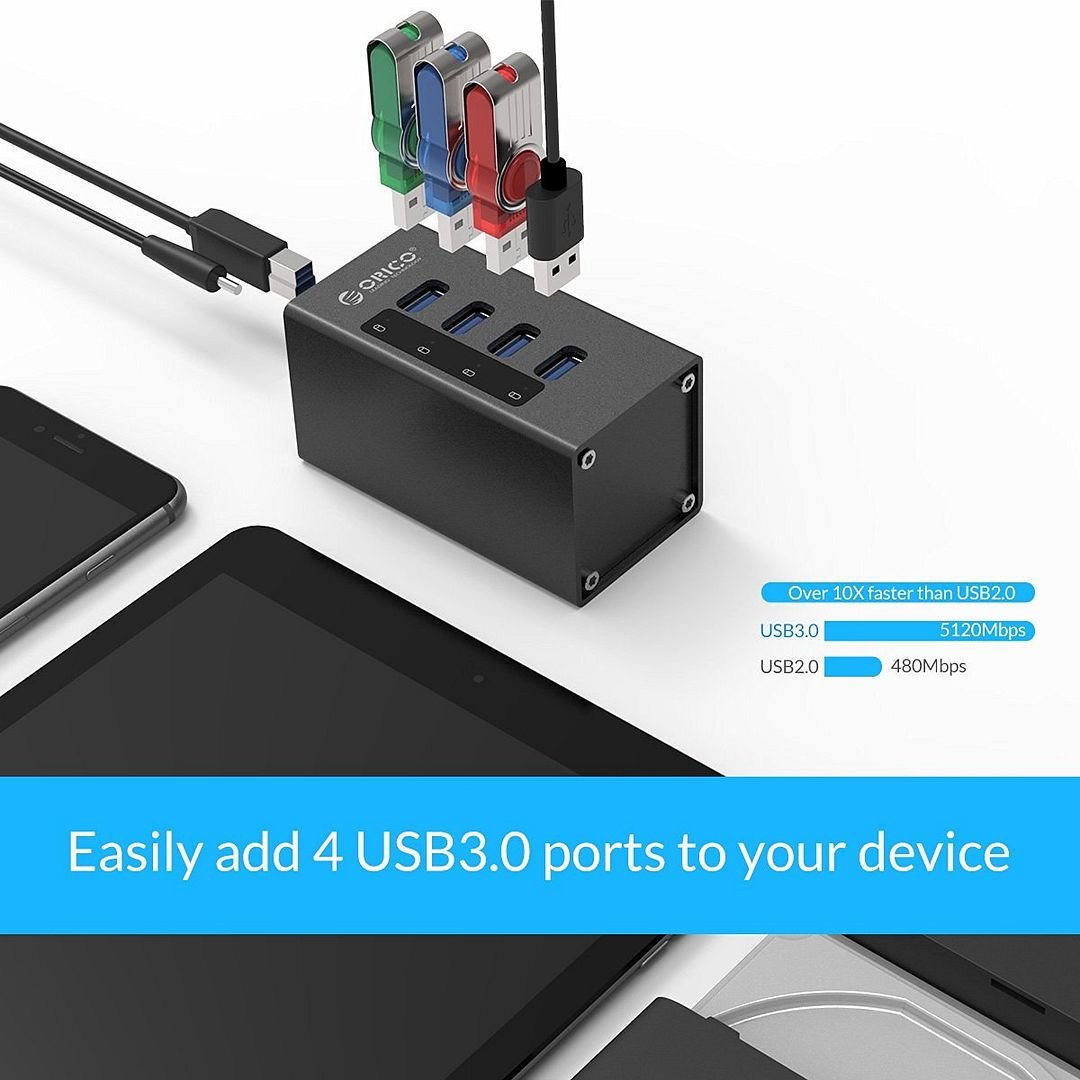 bo chia usb 3.0 co nguon phu orico a3h4