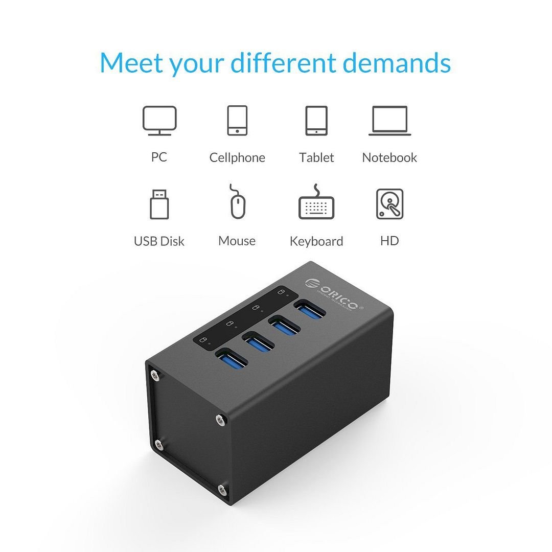 bo chia usb 3.0 co nguon phu orico a3h4