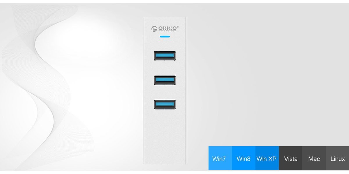 Bộ chia USB 3.0 3 Port + LAN Gigabit Orico MSH3L-U3 chính hãng