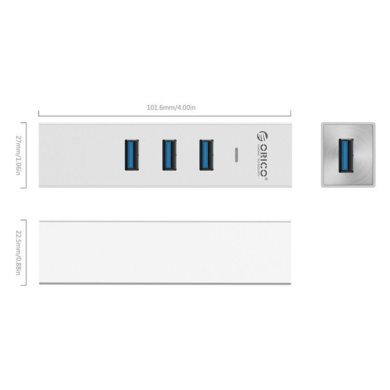 Bộ chia USB 3.0 3 Port + LAN Gigabit Orico MSH3L-U3 chính hãng
