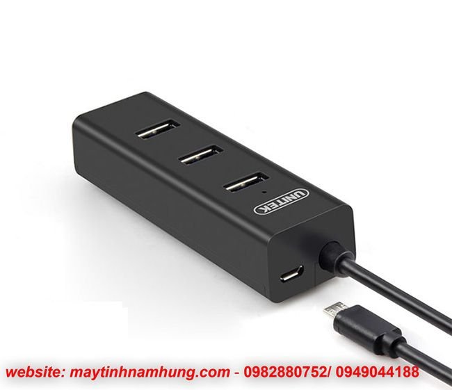 Bộ chia 4 cổng USB 3.0 hỗ trợ cấp nguồn phụ Unitek Y3089