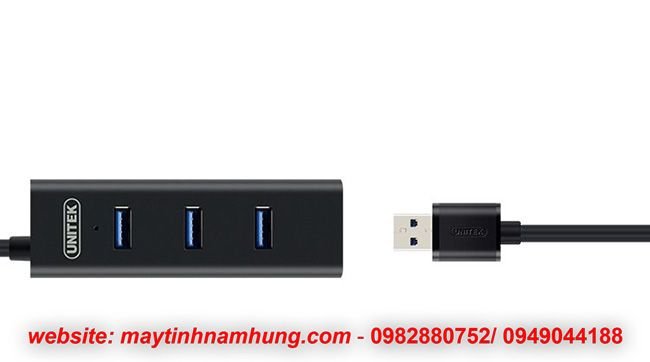 Bộ chia 4 cổng USB 3.0 hỗ trợ cấp nguồn phụ Unitek Y3089