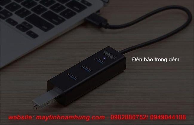 Bộ chia 4 cổng USB 3.0 hỗ trợ cấp nguồn phụ Unitek Y3089
