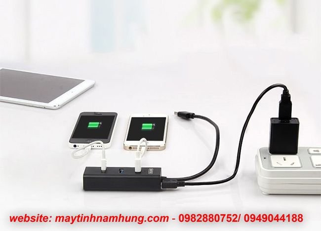 Bộ chia 4 cổng USB 3.0 hỗ trợ cấp nguồn phụ Unitek Y3089