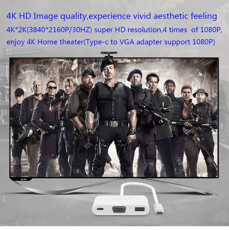 Cáp chuyển đổi cổng USB type C ra HDMI/VGA cho New Macbook 2016 microsoft Lumia 950XL Chromebook pixel