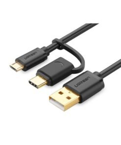 Cáp chuyển USB 2.0 to USB type C và micro USB Ugreen US142