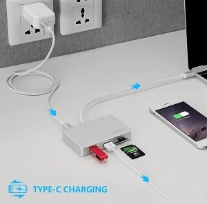 Bộ chia cổng USB type C kết hợp đọc thẻ nhớ cho new Macbook Pro 13, 15inch https://maytinhnamhung.com/
