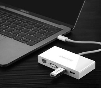 Bộ chia cổng kết nối đa năng cho Macbook Pro 2017 ra USB, LAN, HDMI, VGA https://maytinhnamhung.com/