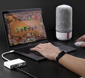 Bộ chia cổng kết nối cho Macbook Pro ra mạng LAN, USB kết nối chuột không dây https://maytinhnamhung.com/