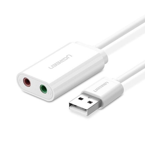 Cáp chuyển jack cắm tai nghe 3.5 qua cổng USB Ugreen 30143 1 Cáp chuyển jack cắm tai nghe 3.5 qua cổng USB Ugreen 30143