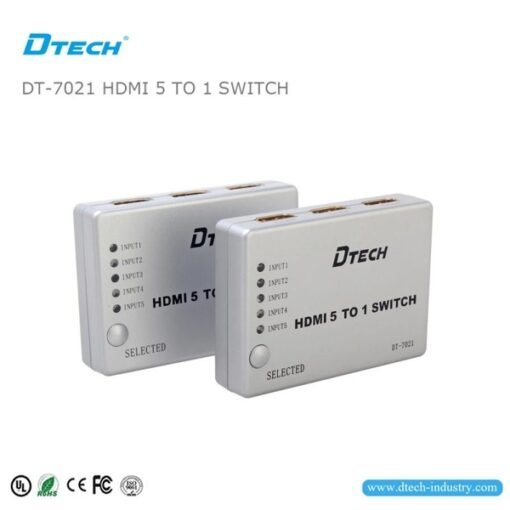 Bộ gộp 5 đường tín hiệu HDMI vào cho ra 1 đường duy nhất Dtech DT7021