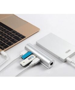 Bộ chia USB type C cho Macbook 12 tích hợp cổng LAN gigabit Unitek Y3095