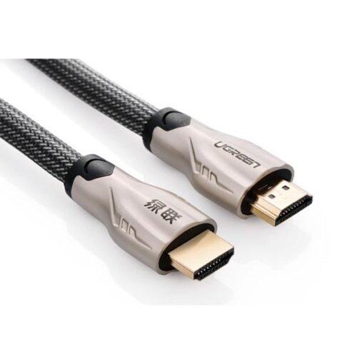 Cáp HDMI UGREEN HD102 đầu kim loại, dây bọc lưới chống nhiễu
